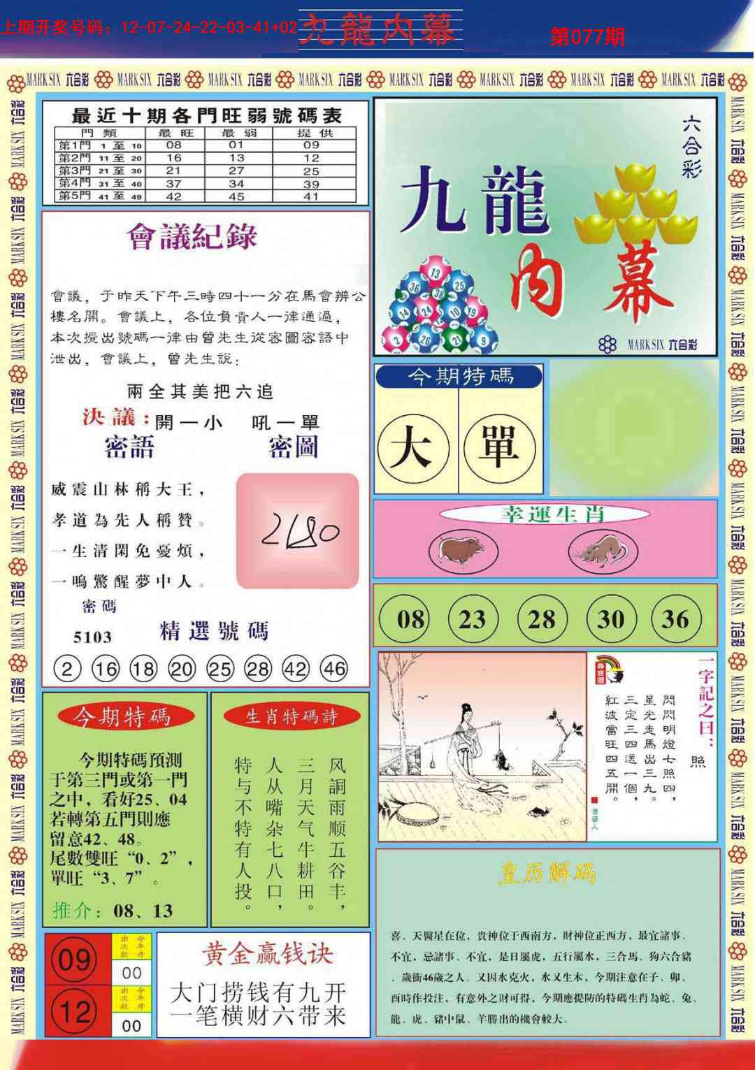 077期九龙内幕A[图]